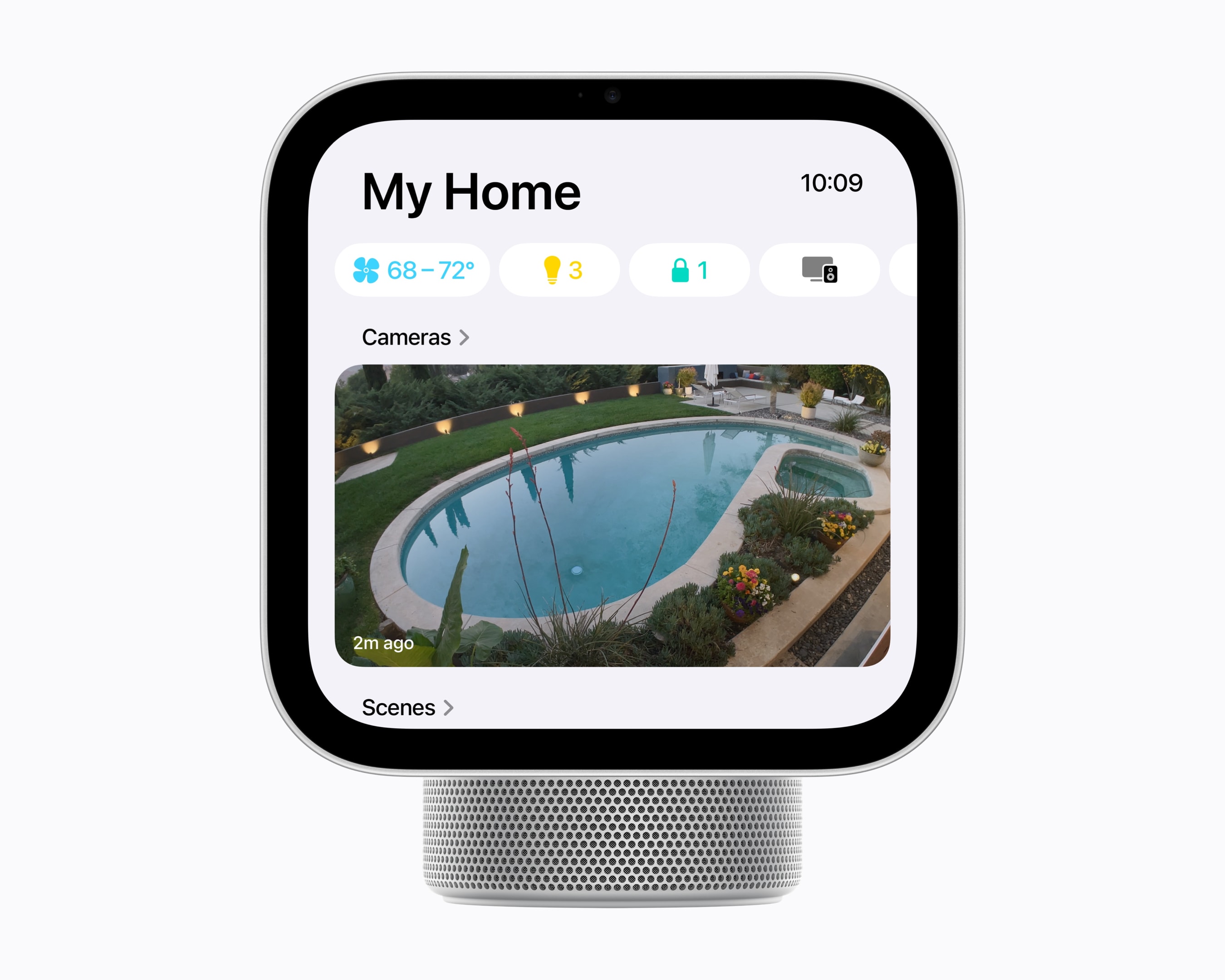 Apple HomeView smart home display device.